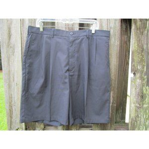 PRO TOUR Shorts Adult 36 Black Pleated Front Polyester Solid Golf Golfer Mens